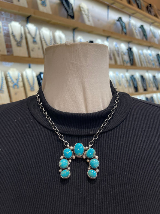 17" Turquoise Necklace by Augustine Largo, Navajo