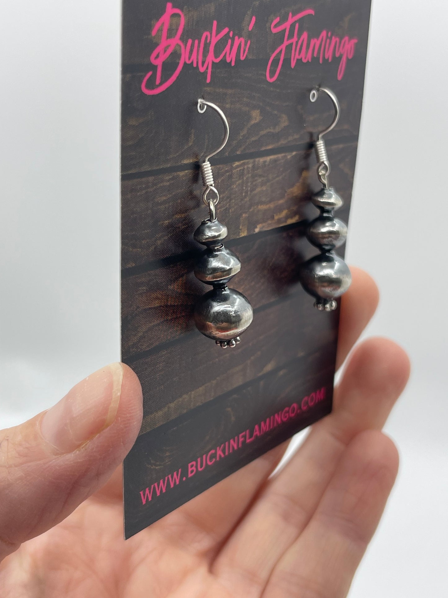 Handmade Navajo Pearl Earrings by Treva Jim, Navajo