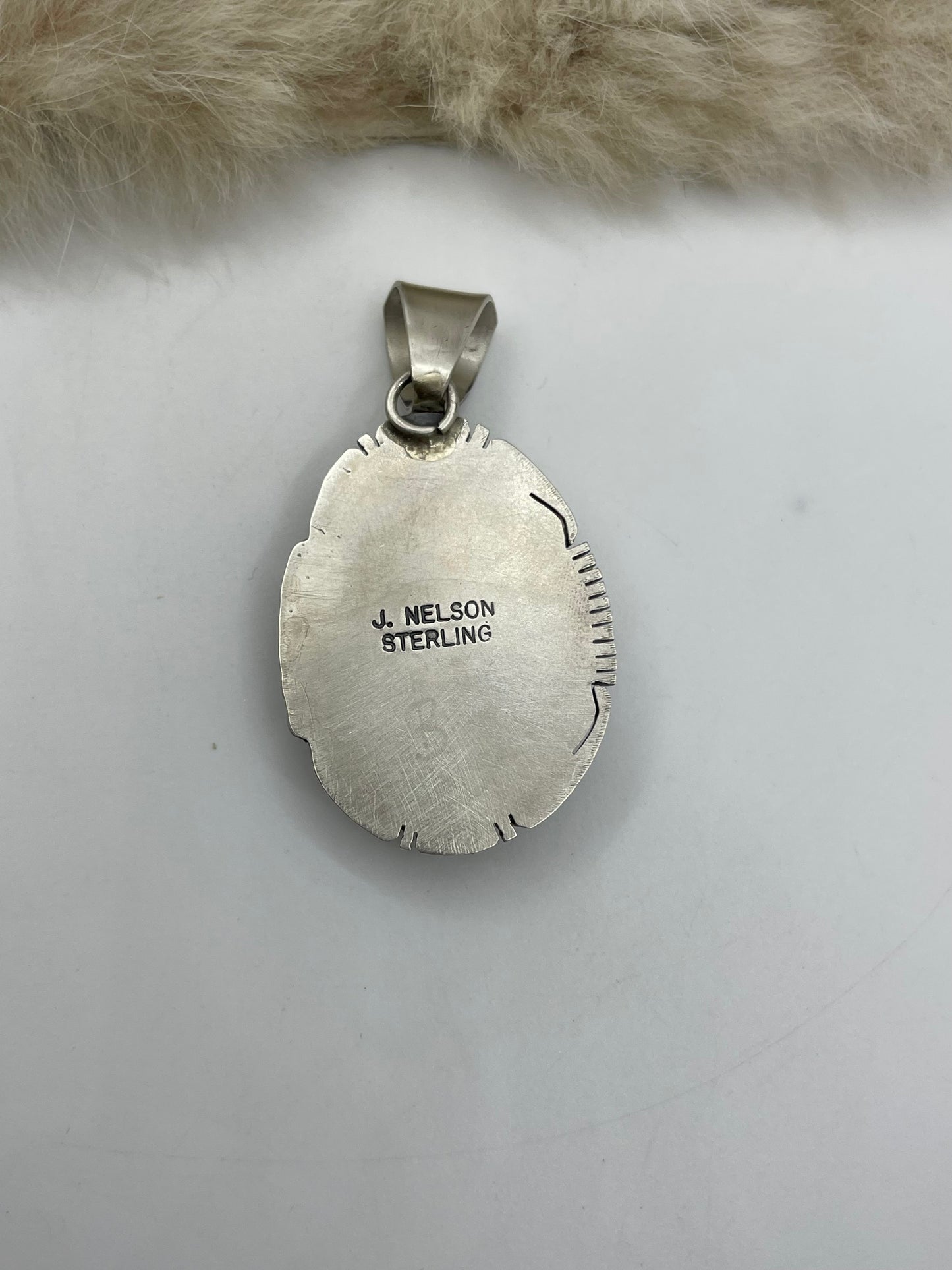 8.4mm Bale Royston Turquoise Pendant by John Nelson, Navajo