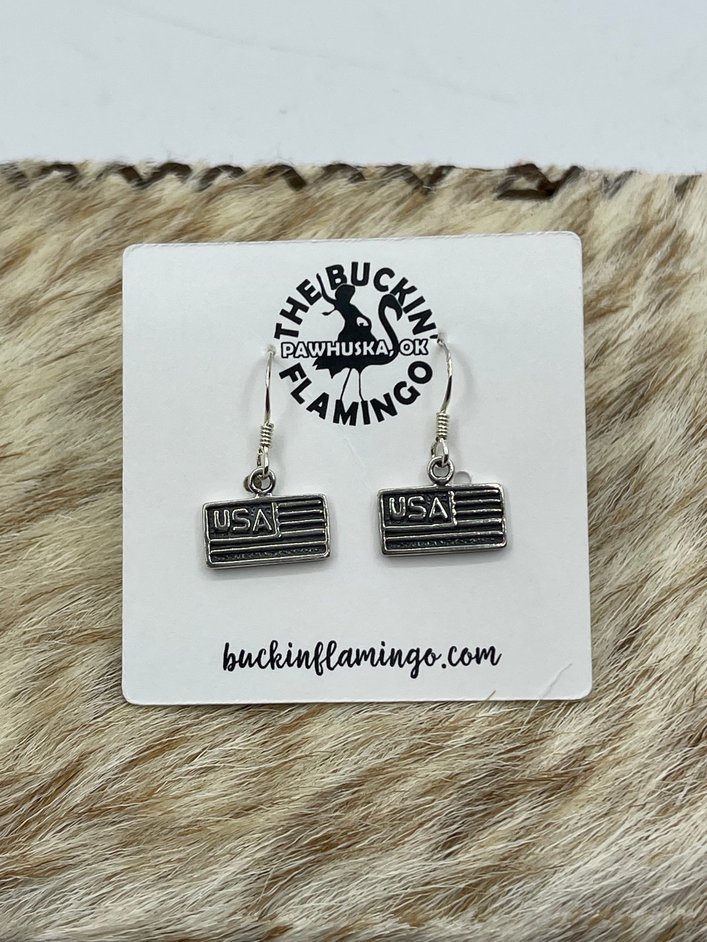 American Flag Dangle Earrings