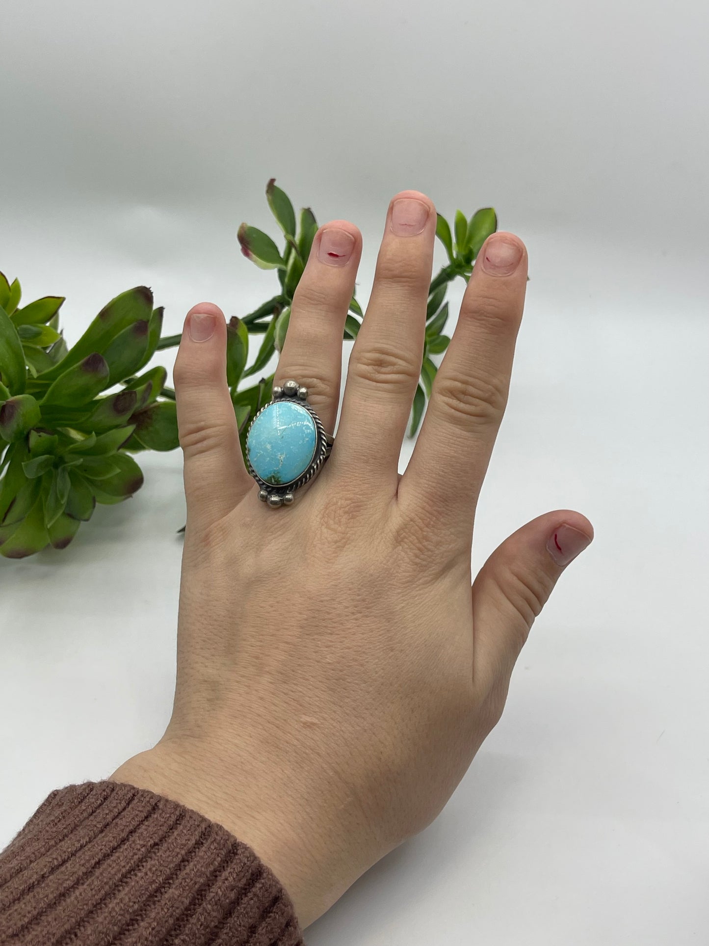 10.0 Sonoran Turquoise Ring By Boyd Ashley, Navajo