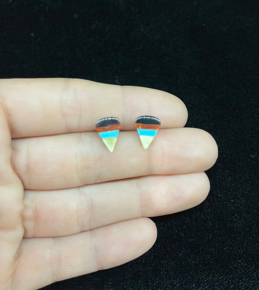 Multi-Stone Zuni Inlay Stud Earrings