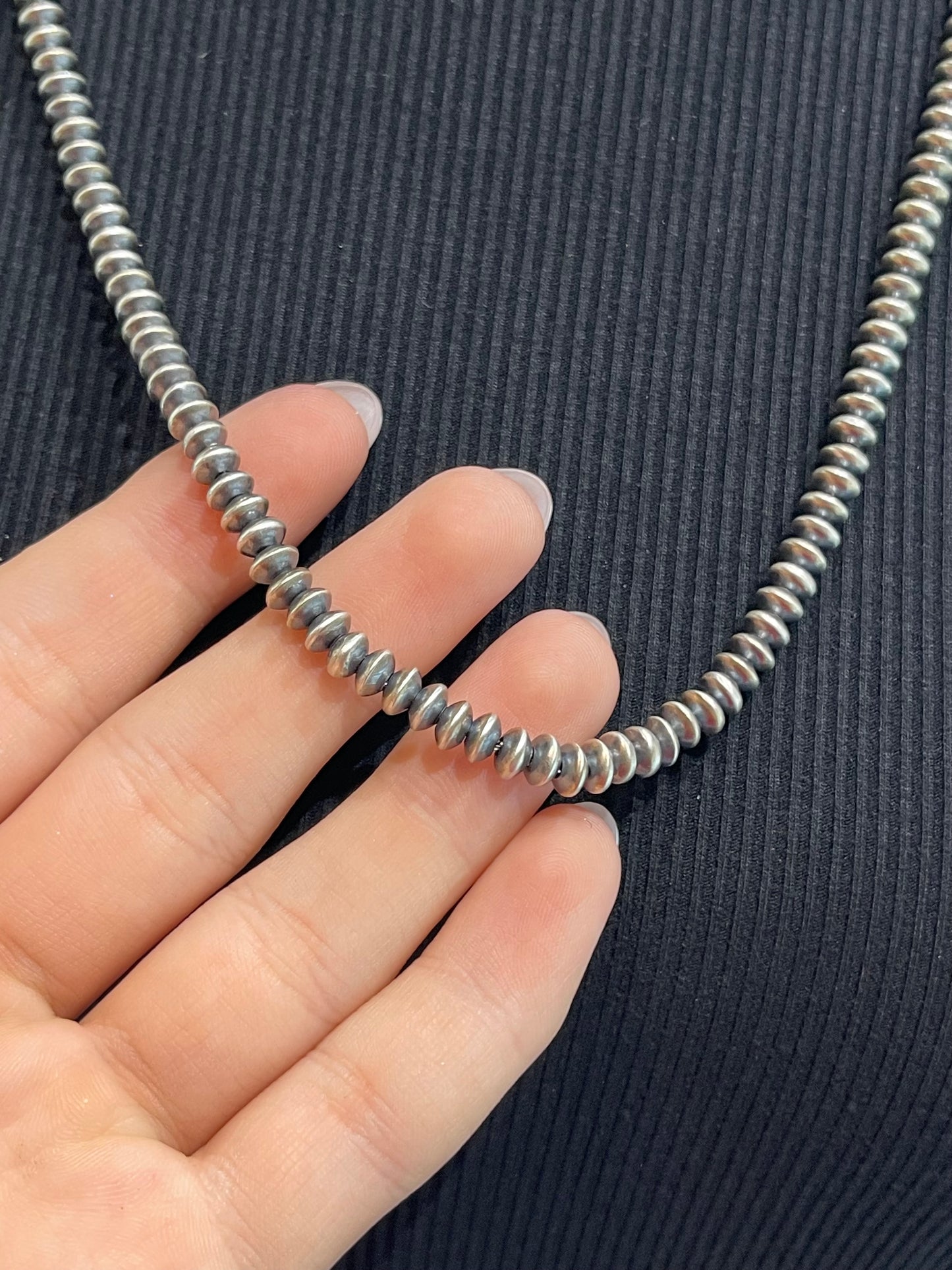 24" 6mm Handmade Navajo Pearls by Bryannen Halwood, Navajo