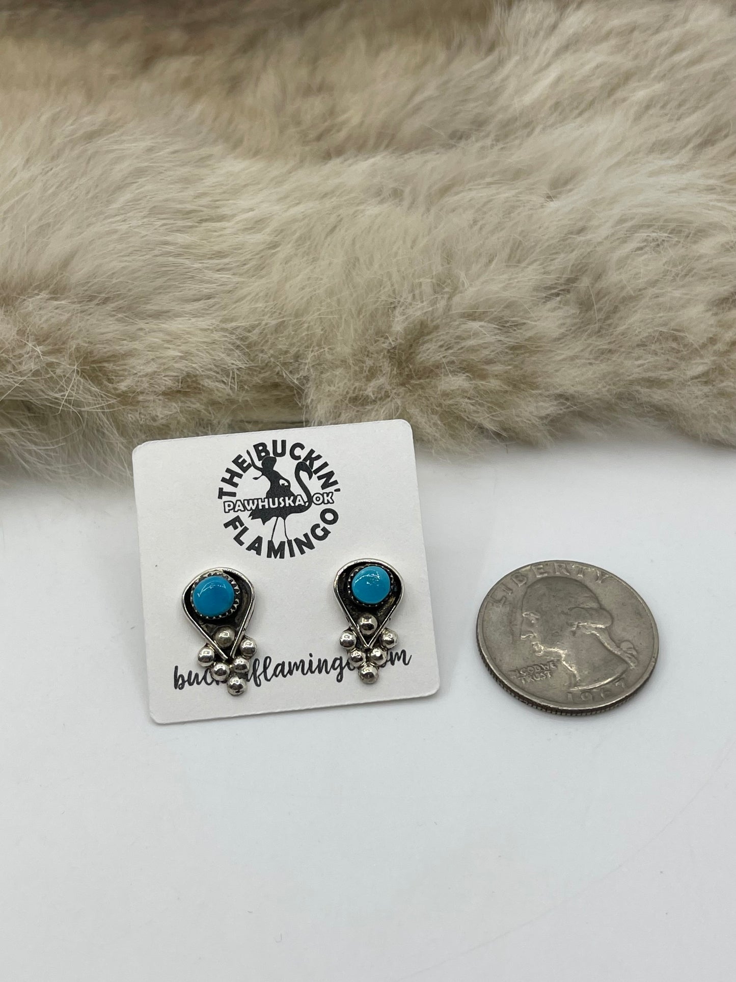 Turquoise Earrings by Verdi Booqua, Zuni
