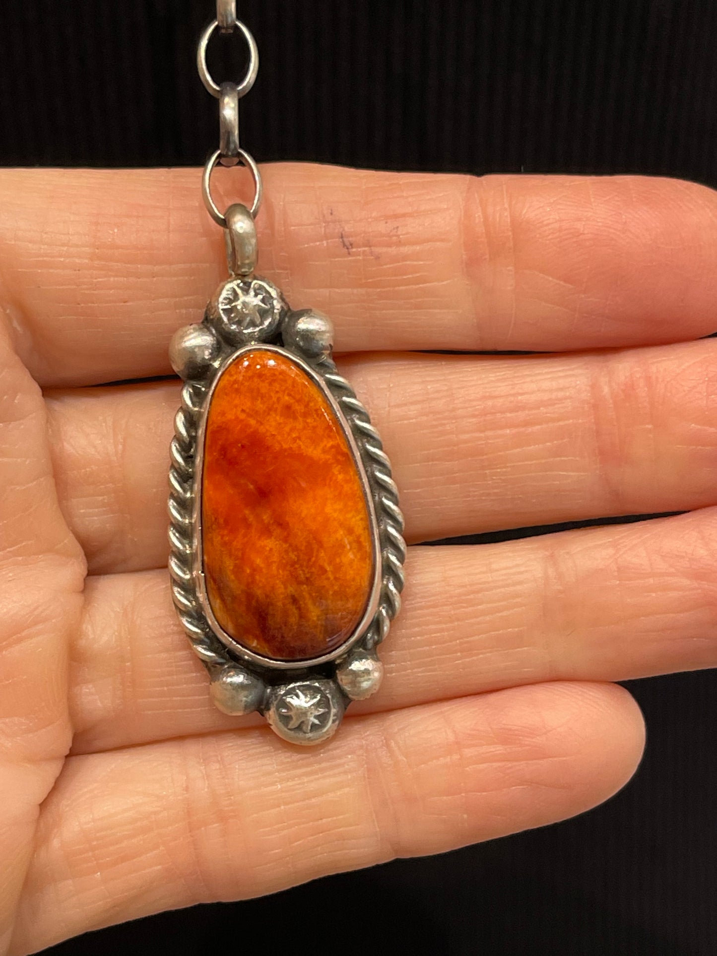 20" + 9" Drop Orange Spiny Oyster Necklace by Augustine Largo, Navajo (Copy) (Copy)