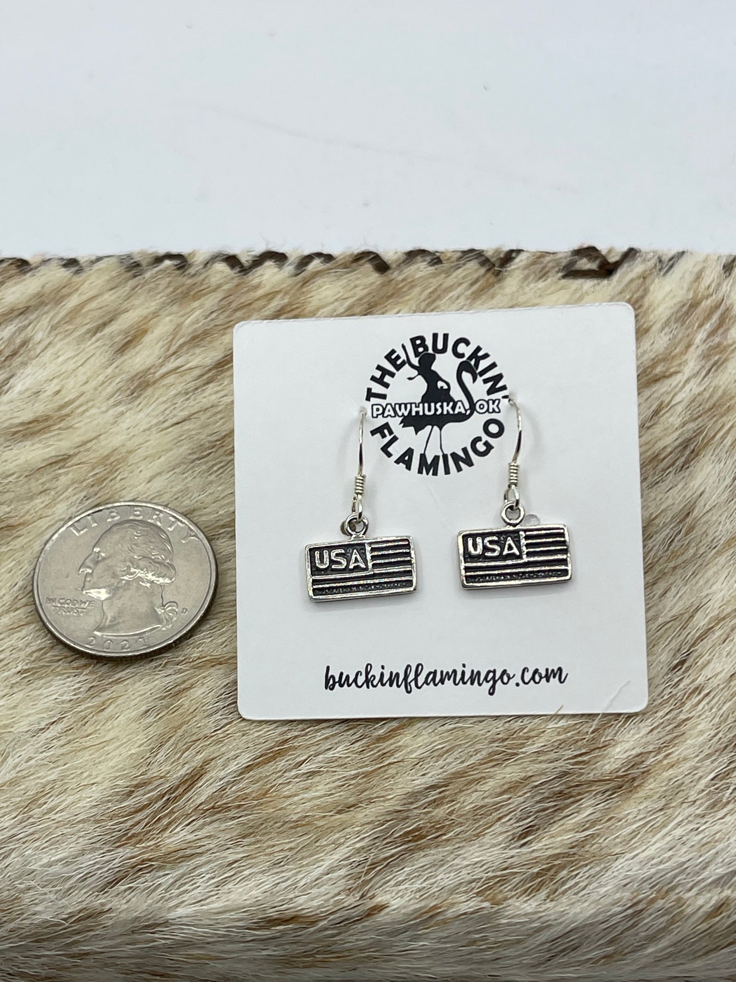 American Flag Dangle Earrings
