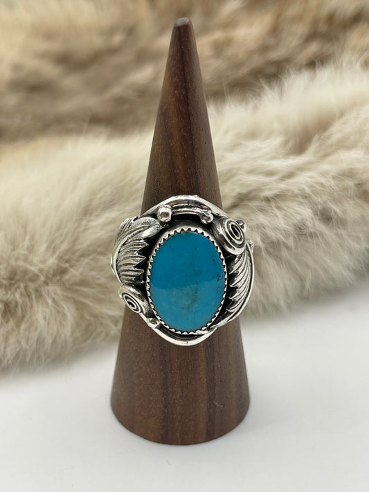 10.0 Turquoise Ring by Darrell Morgan, Navajo