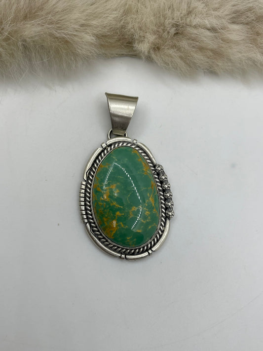 8.4mm Bale Royston Turquoise Pendant by John Nelson, Navajo