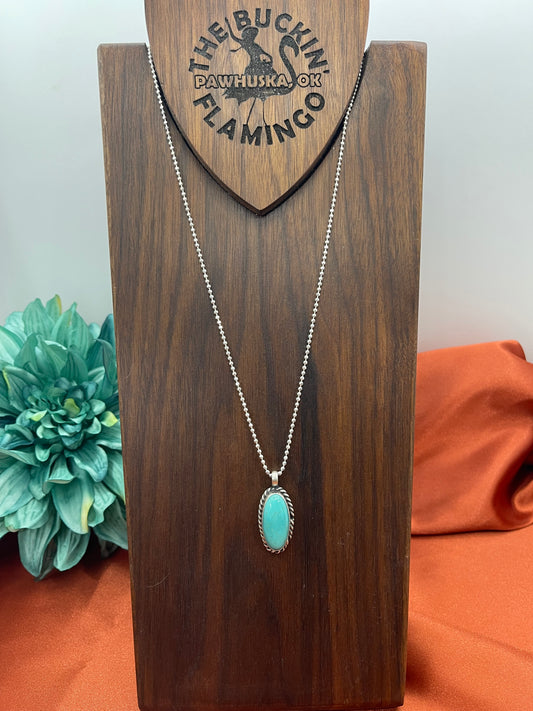 24" Kingman Turquoise Pendant Necklace