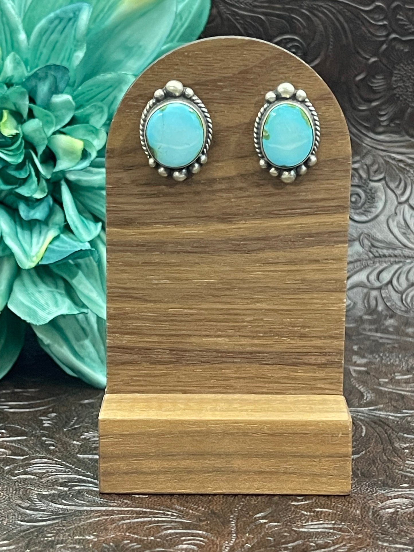 Sonoran Gold Turquoise Oval Earrings
