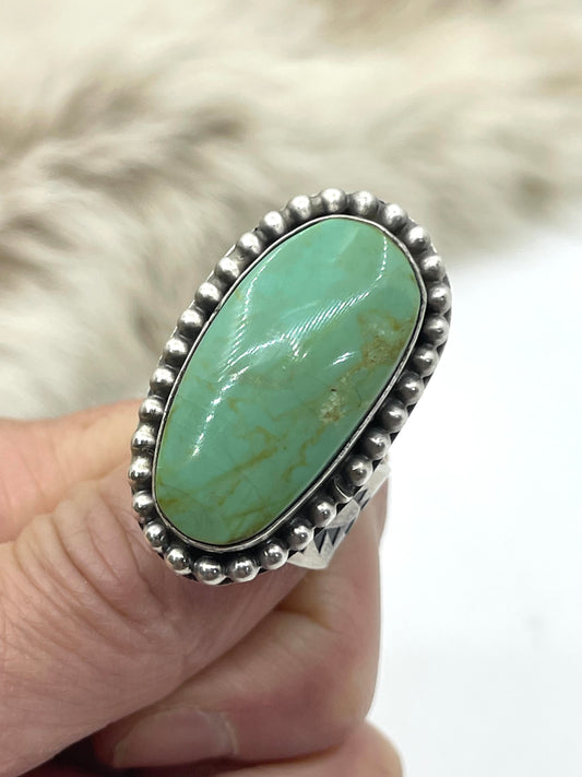 Adjustable Kingman Turquoise Ring by Phil Nez, Navajo