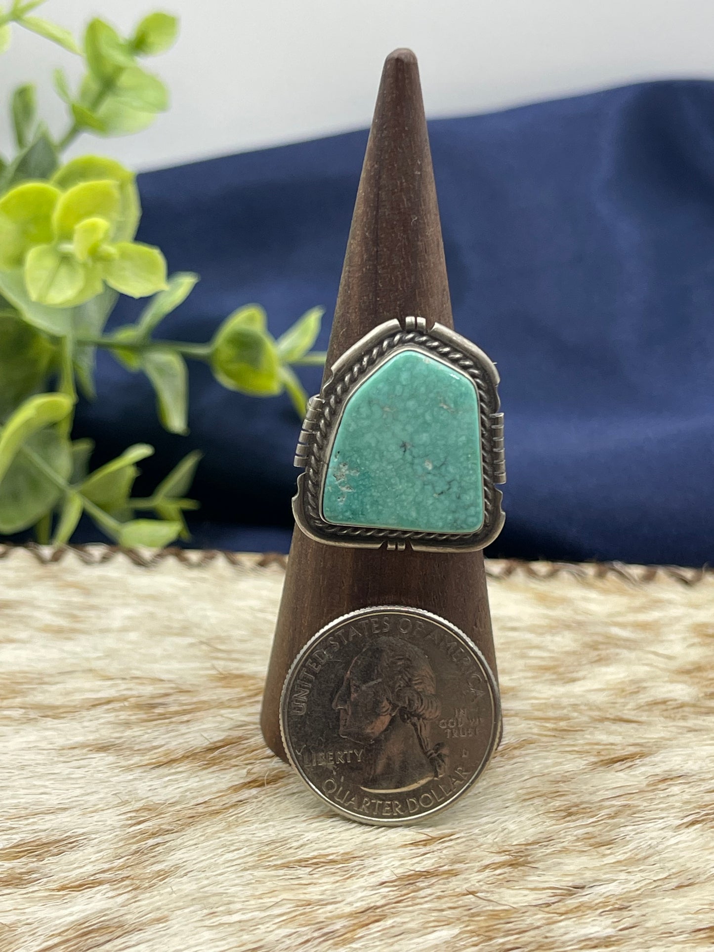 7.5 Sonoran Turquoise Ring by Dave Skeets