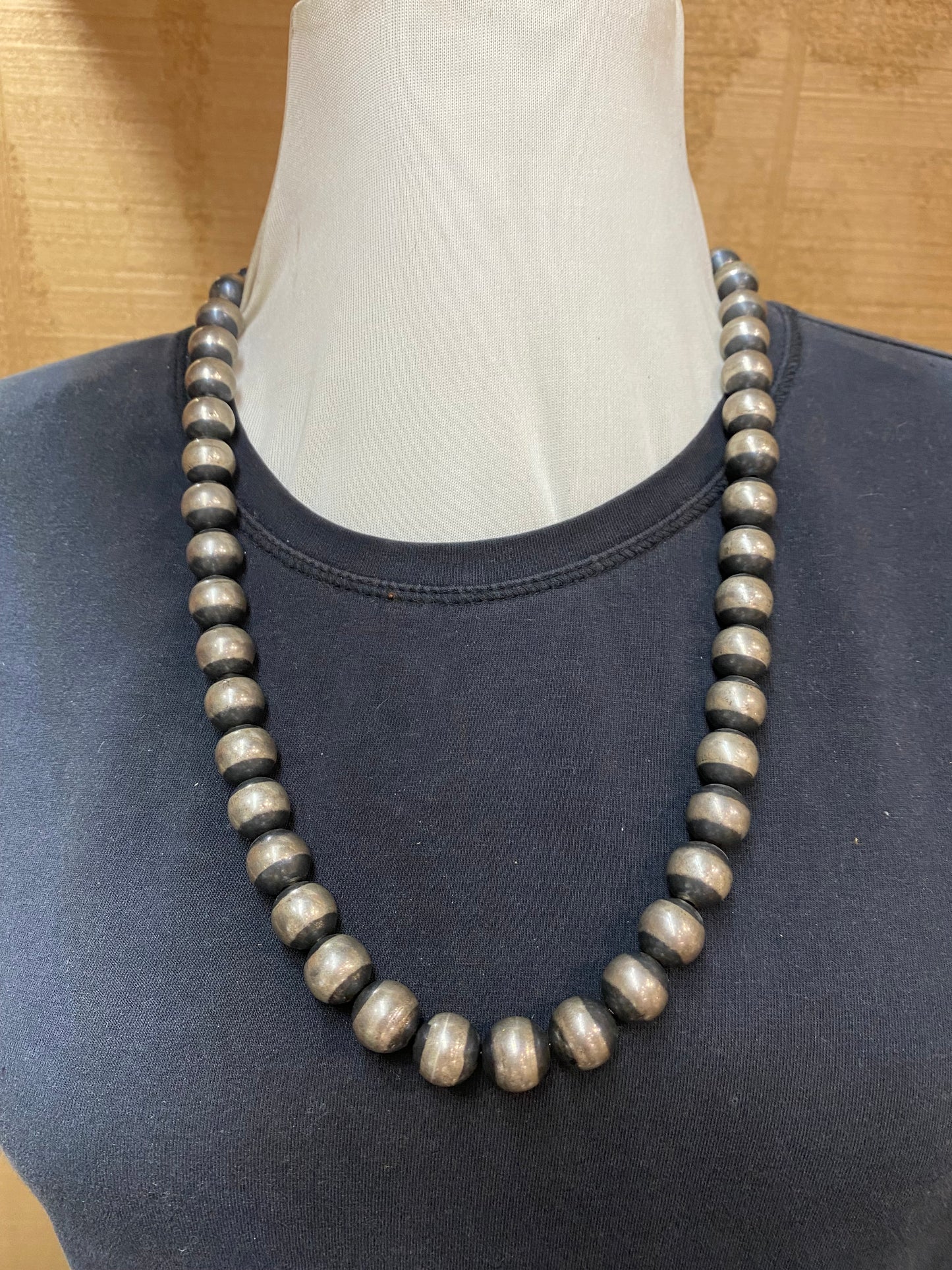 26" 12mm Navajo Style Pearls by B. Halwood