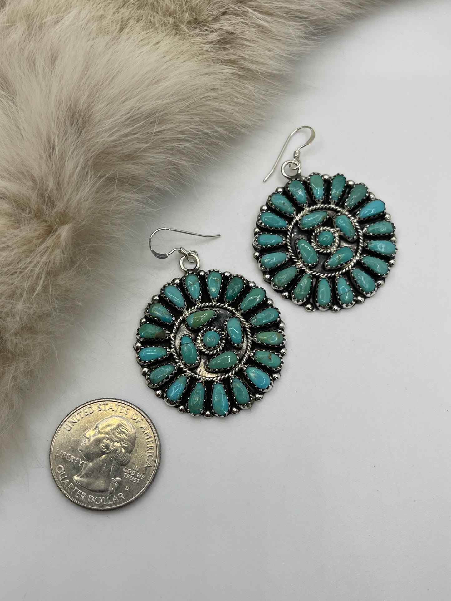 Cluster Hook Earrings By Zeita Begay, Navajo