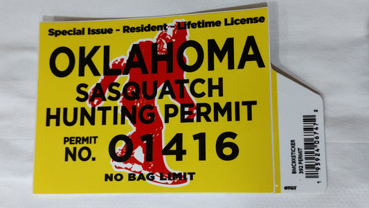 Oklahoma Sasquatch Hunting Permit - Sticker