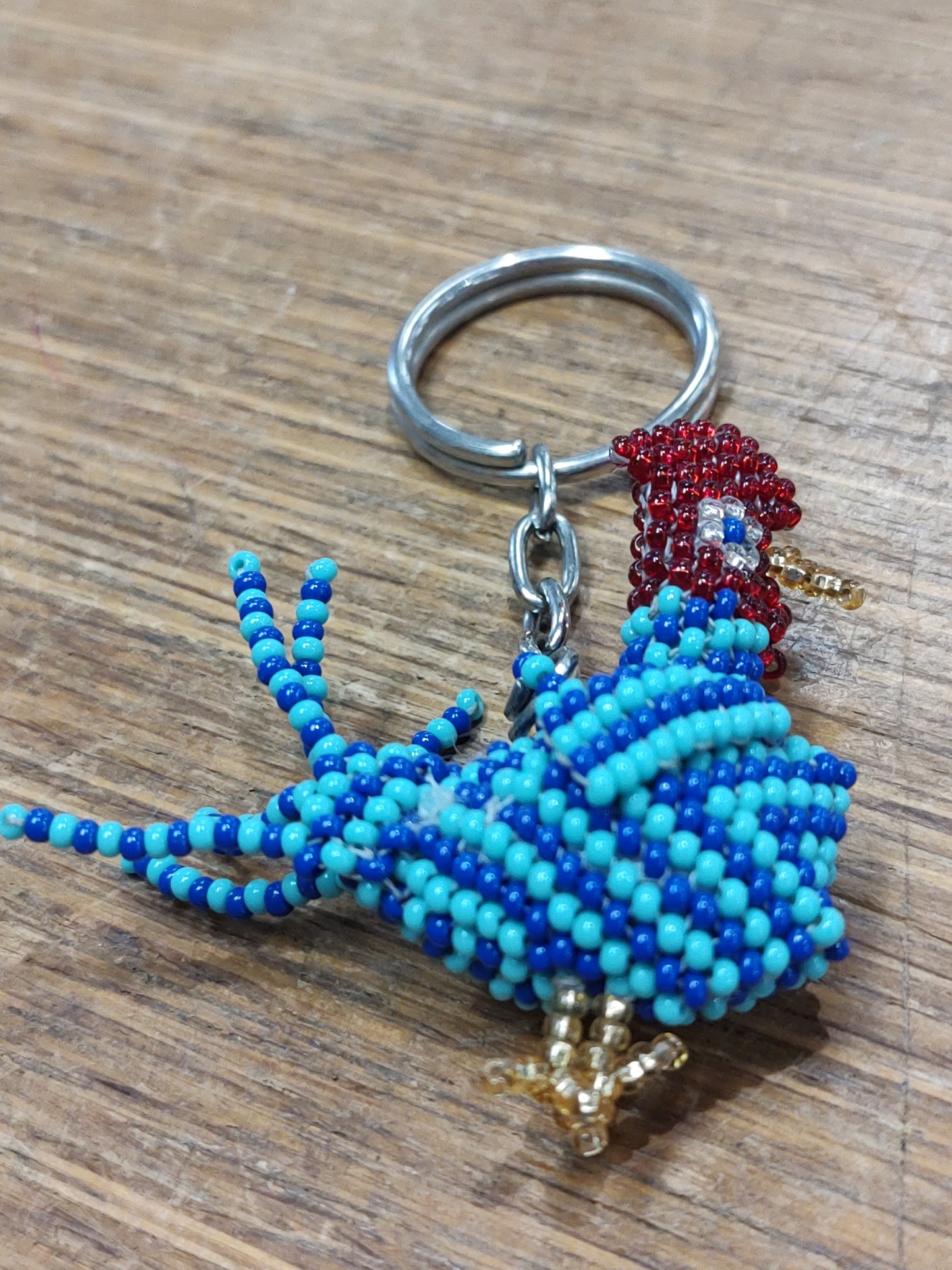 Rooster Seed Bead keychain