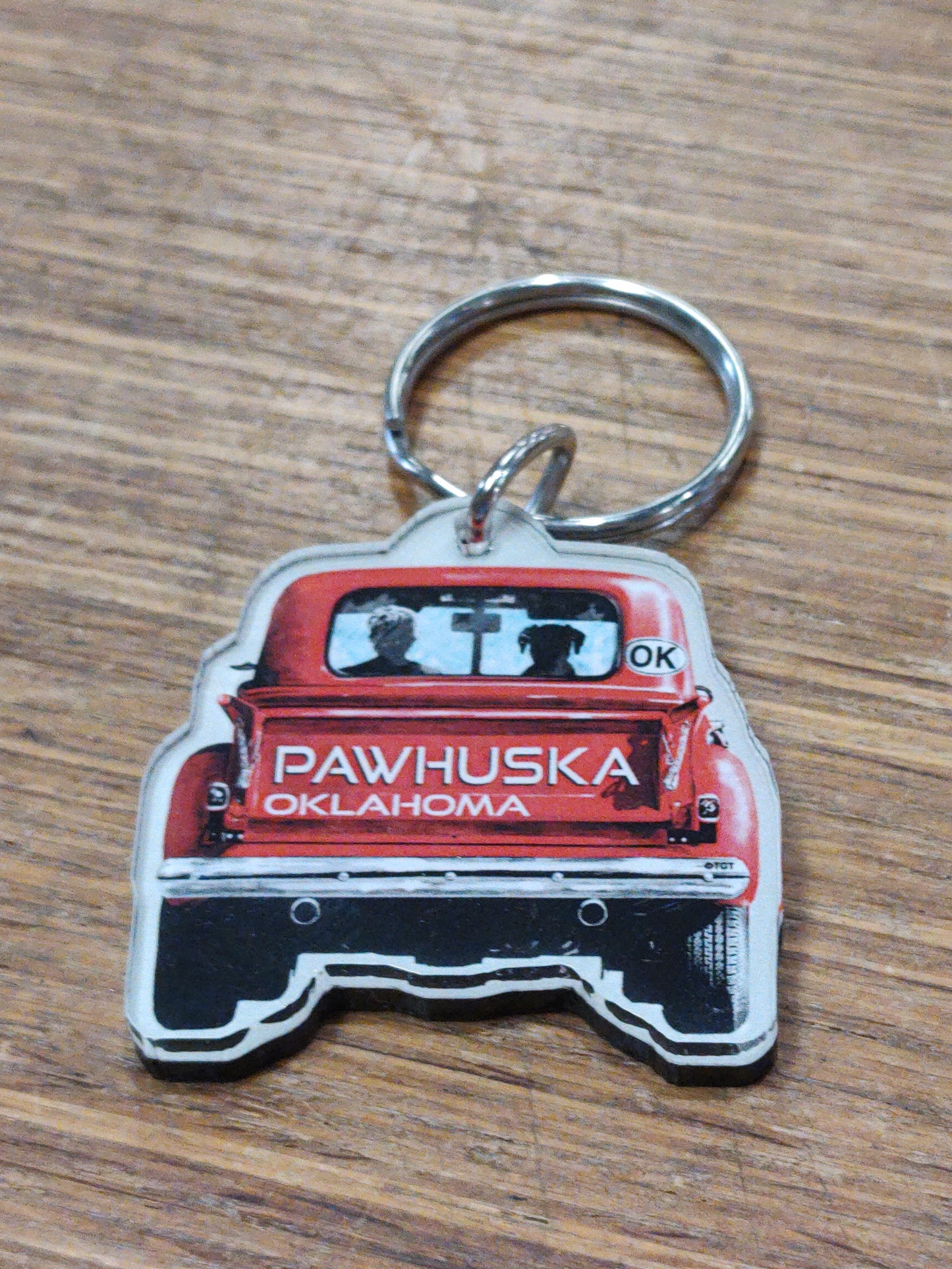 Truck with Dog Pawhuska, OK keychain