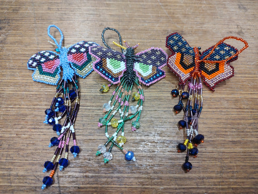 Beaded butterfly ornament