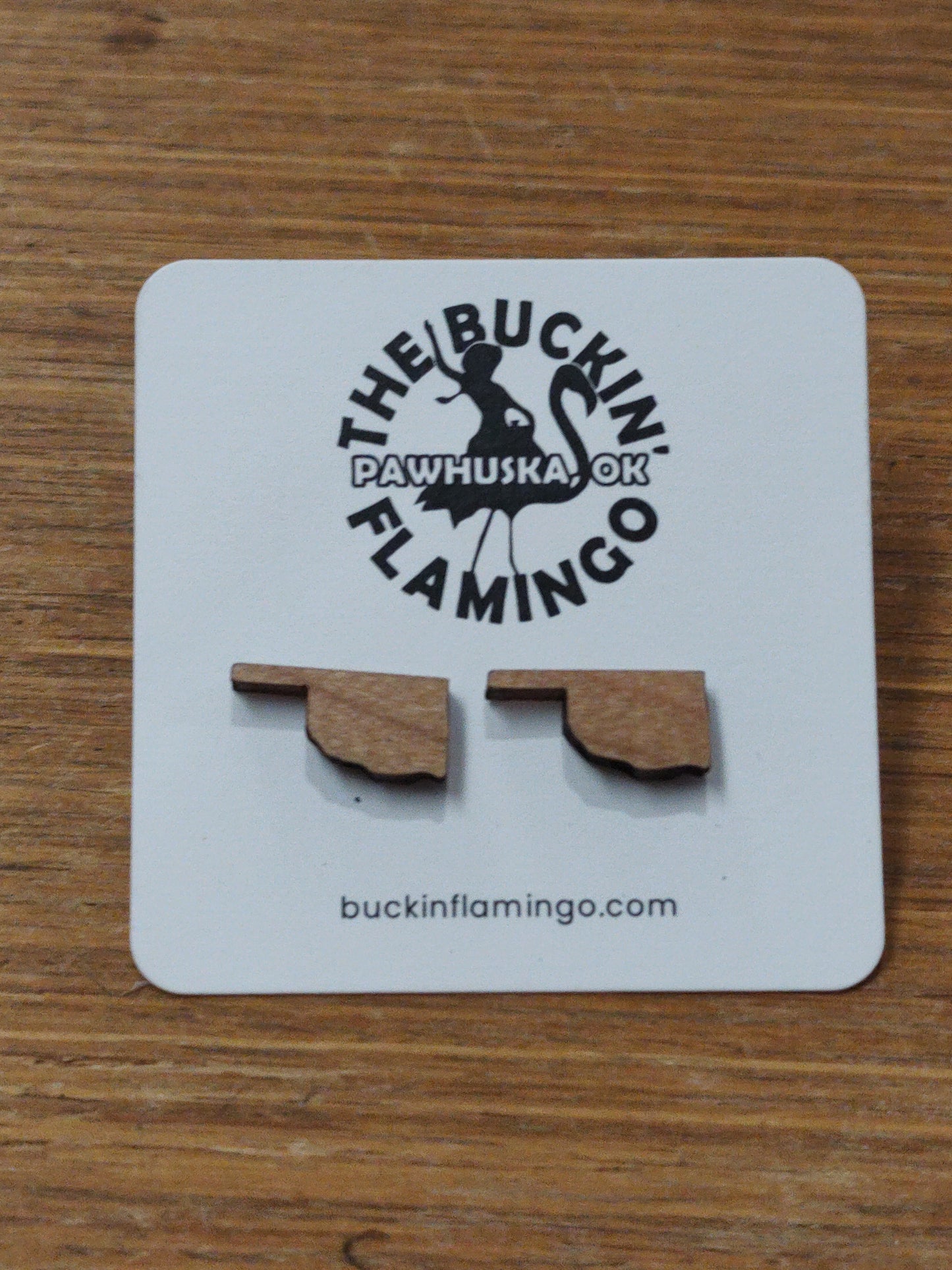 Wood Cactus or Oklahoma Post Earrings