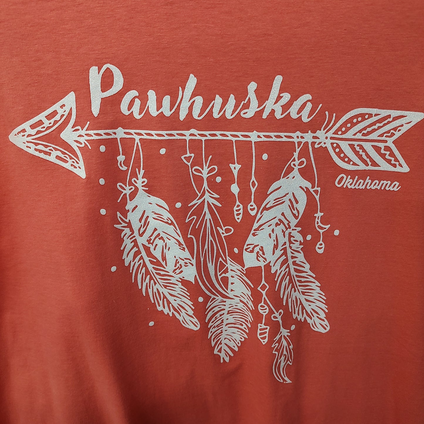 White Feathers and Arrow Pink Pawhuska Shirt