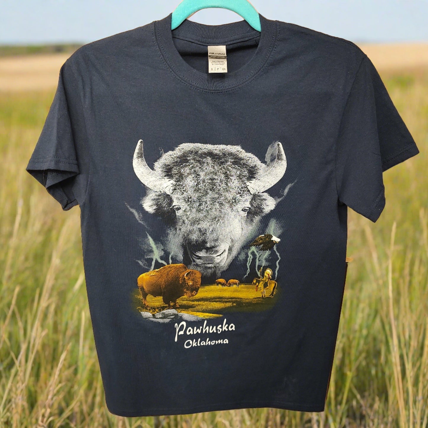 Navy Blue with White Buffalo Head Shirt