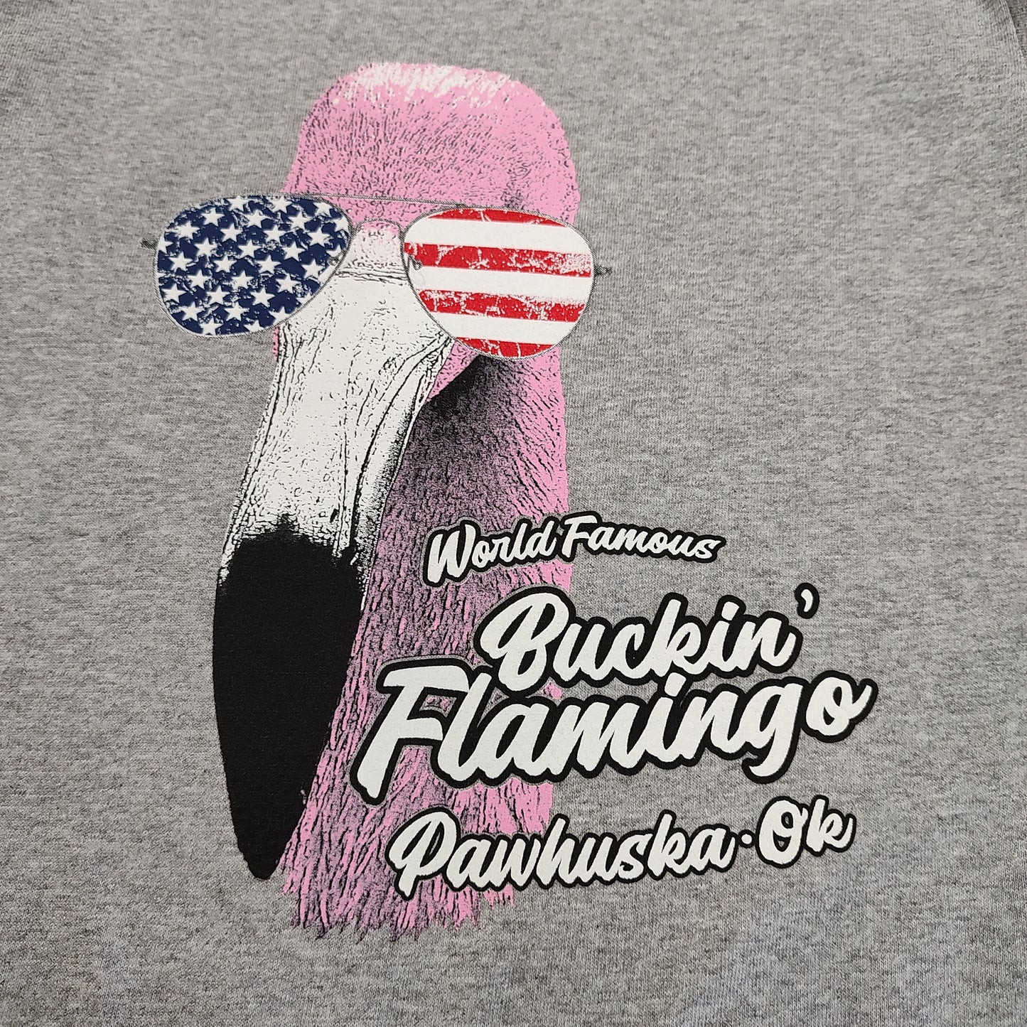 Kids Grey Flamingo with Red,White, and Blue Sunglasses Shirt