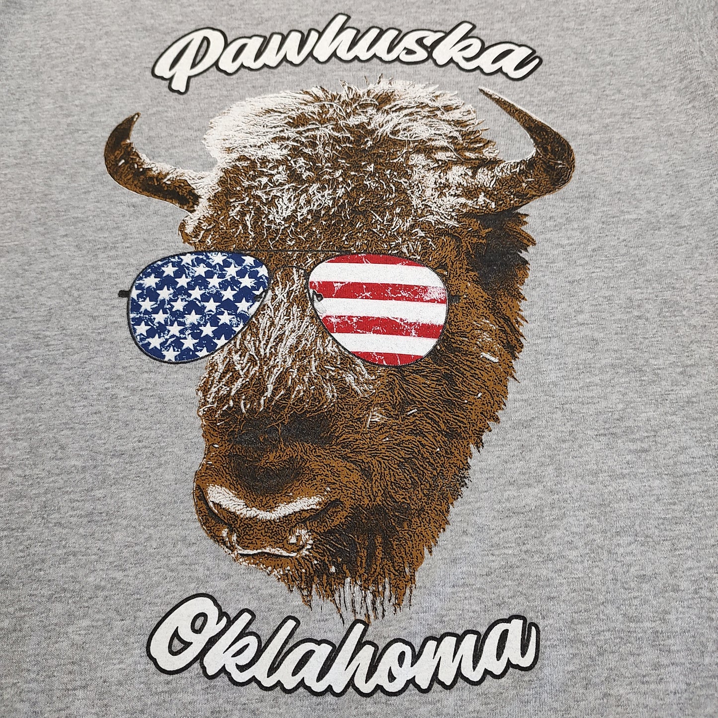 Kids Grey Buffalo with Red, White, and Blue Sunglasses Shirt