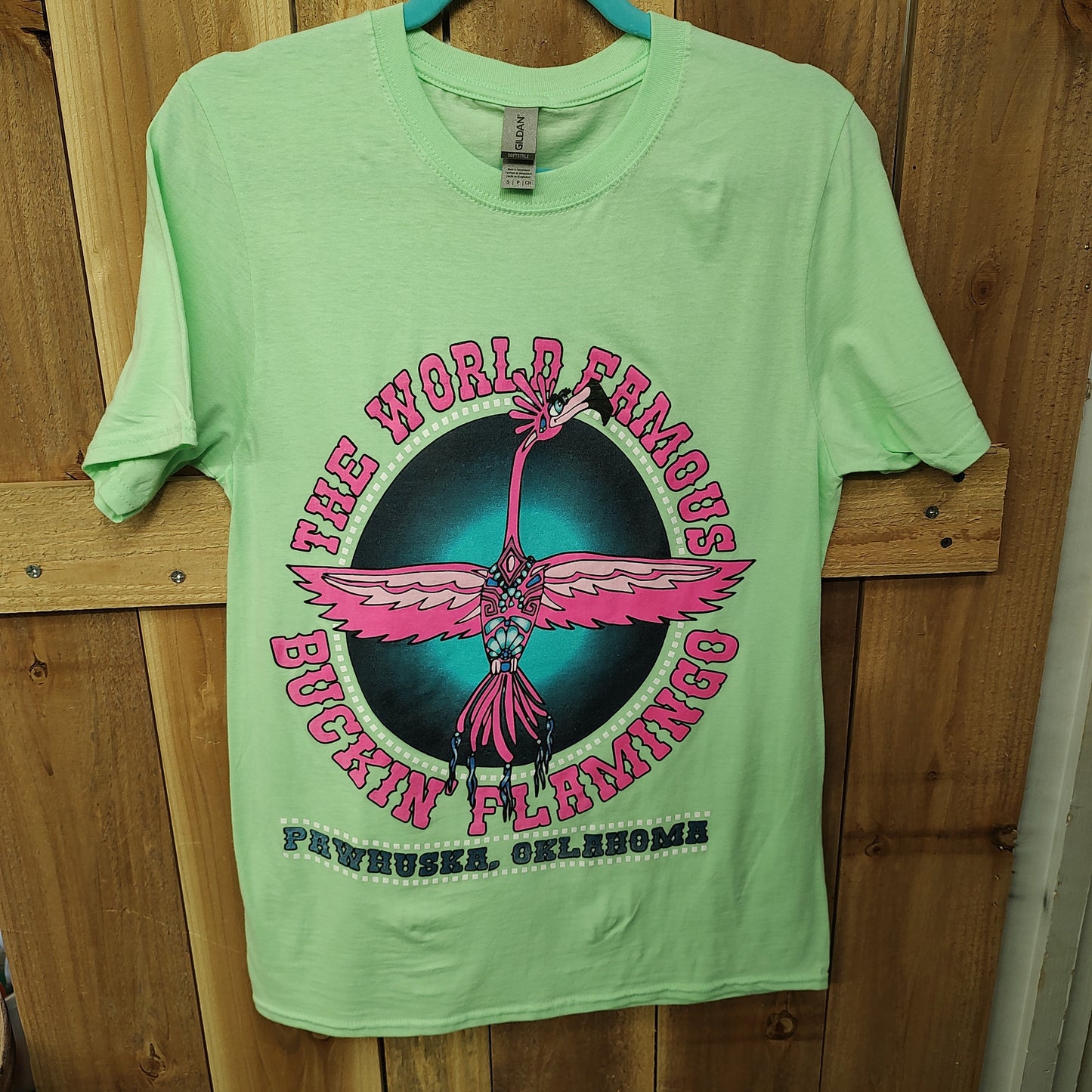 Mint T-Bird Flamingo with Jewelry Shirt