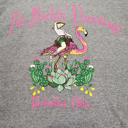 Grey Original Buckin' Flamingo Hoodie