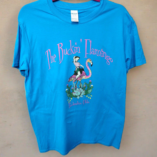 Turquoise Original Buckin Flamingo T-Shirt