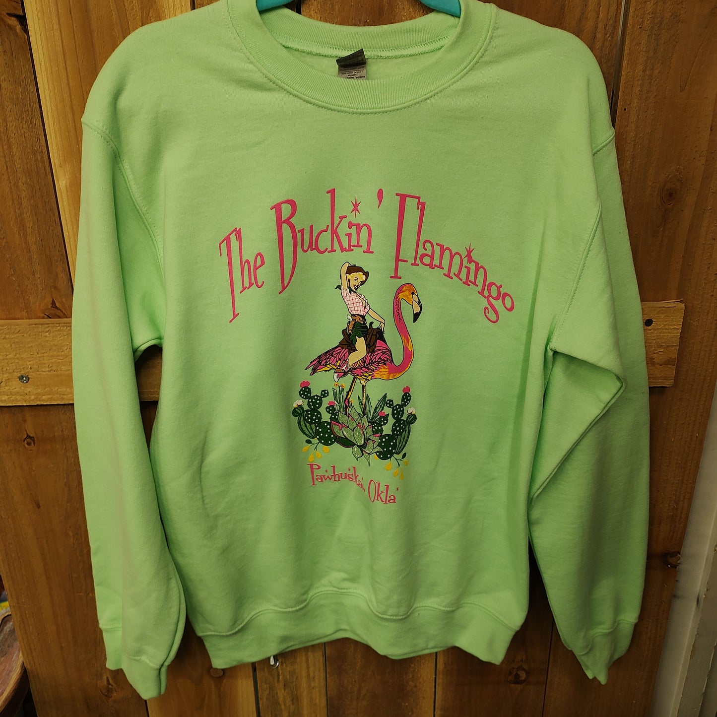 Mint Buckin' Flamingo Logo Crew Neck