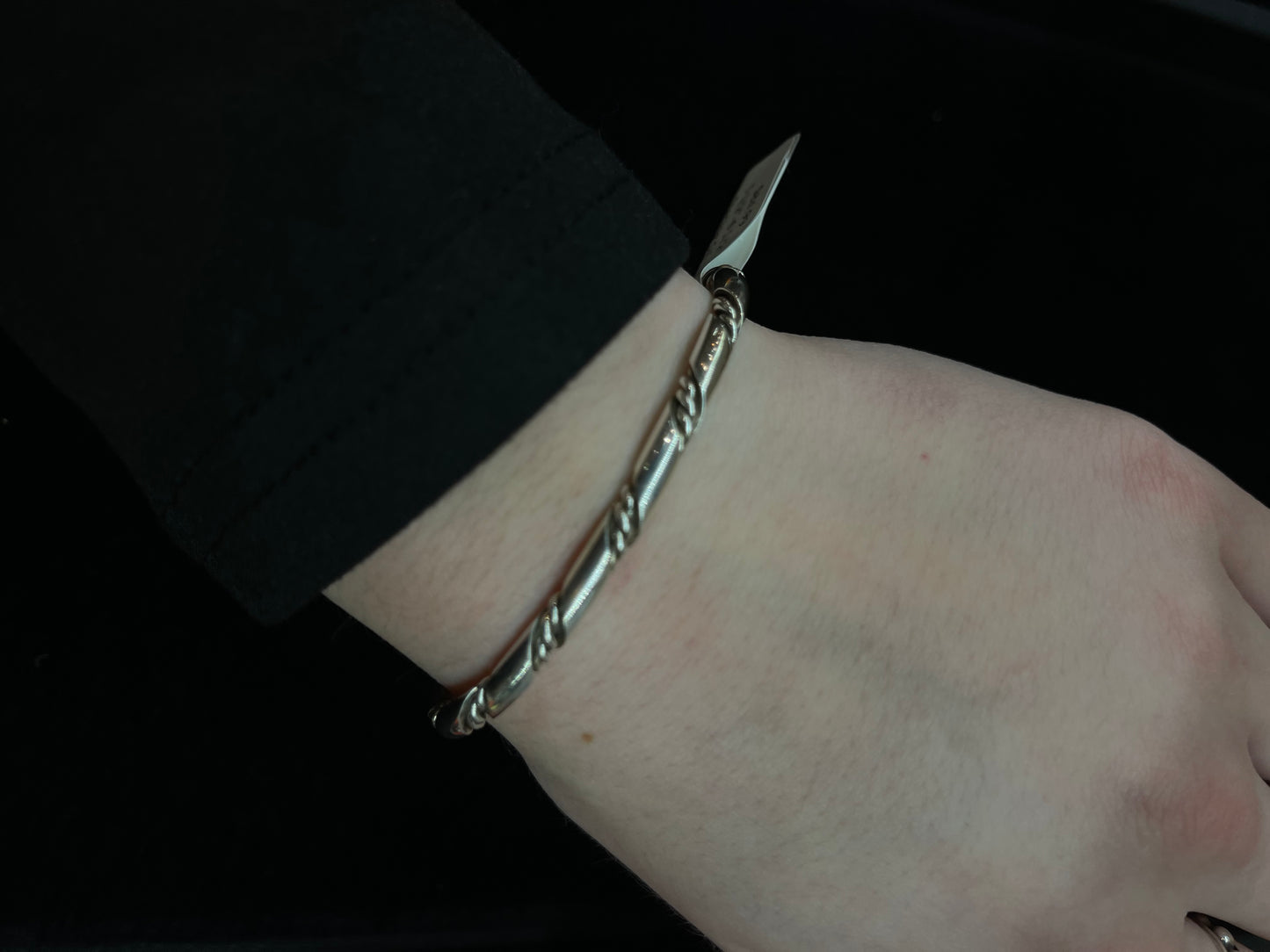 5 1/2"-6 1/2" Sterling Silver Twisted Cuff by Elaine Tahe, Navajo