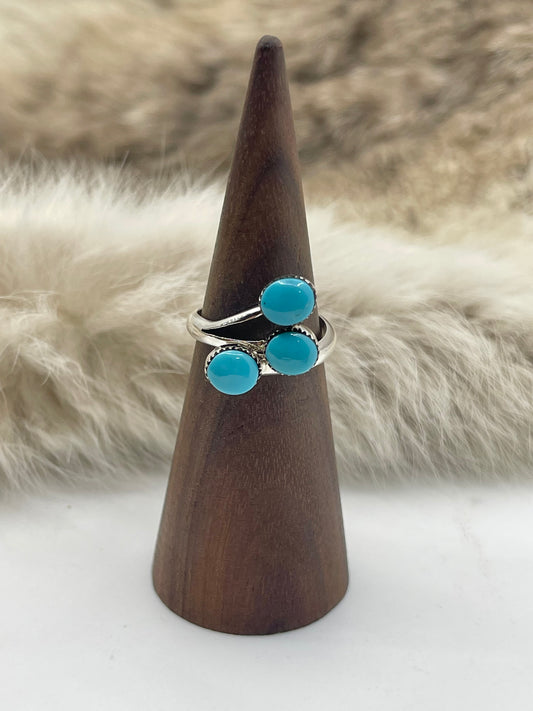 10.0 3 Stone Turquoise Ring by Paley & Darlene Coonsis, Zuni