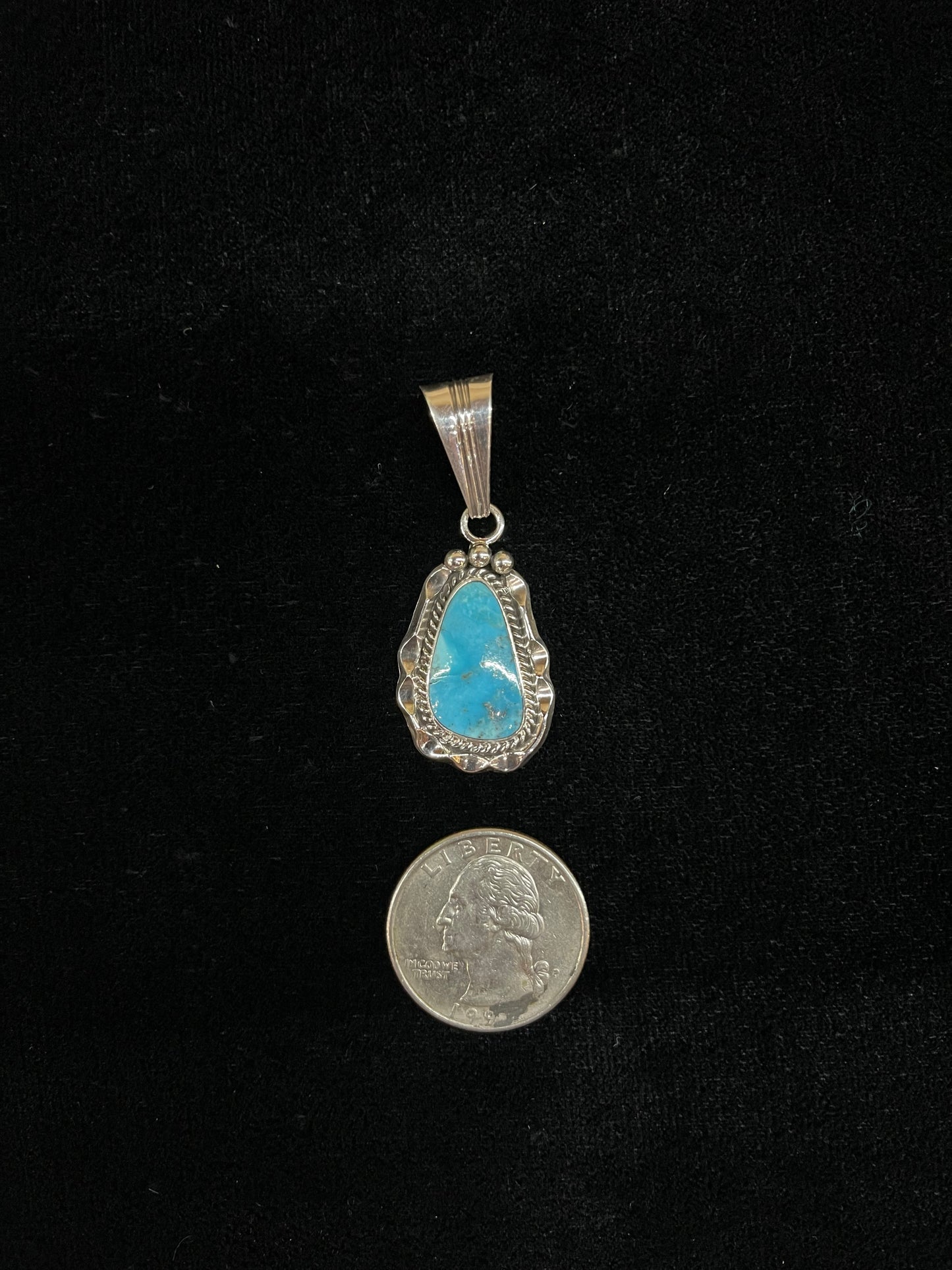 Turquoise Pendant by Samuel Yellowhair, Navajo