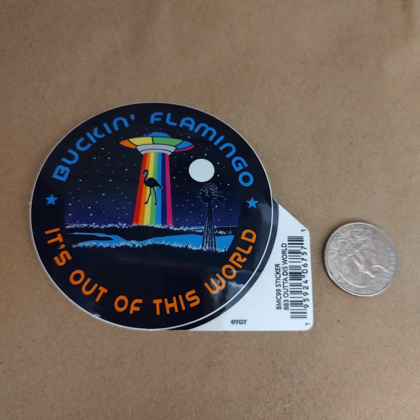 Buckin' Flamingo - It's Out Of This World Sticker