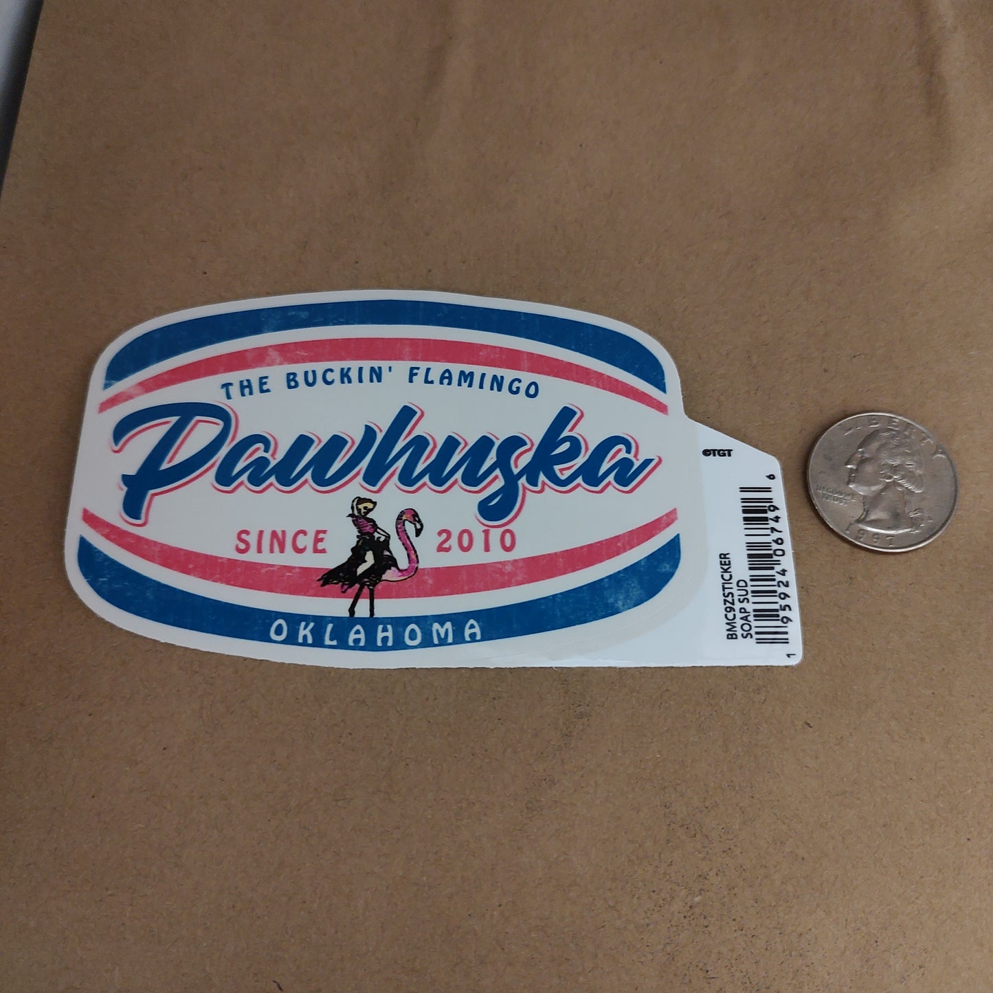 The Buckin' Flamingo Pawhuska Sticker