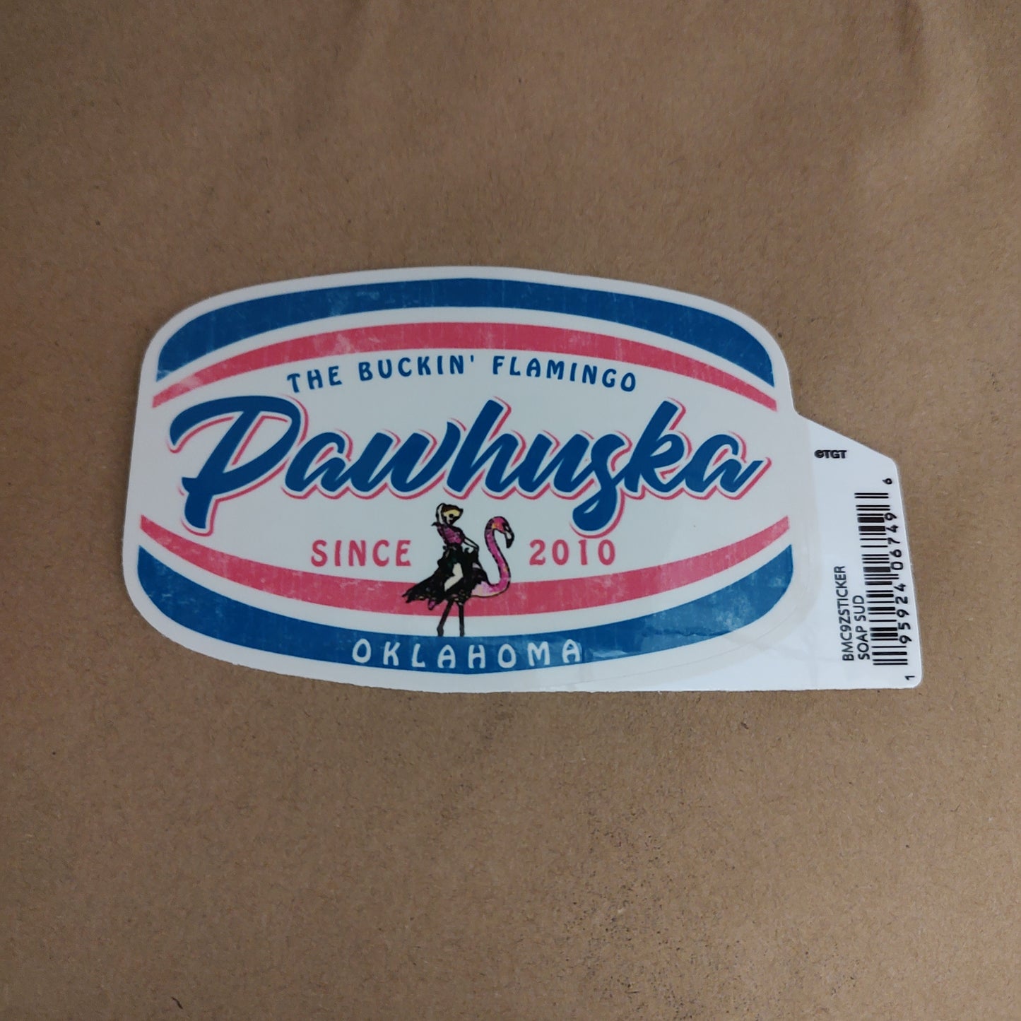 The Buckin' Flamingo Pawhuska Sticker