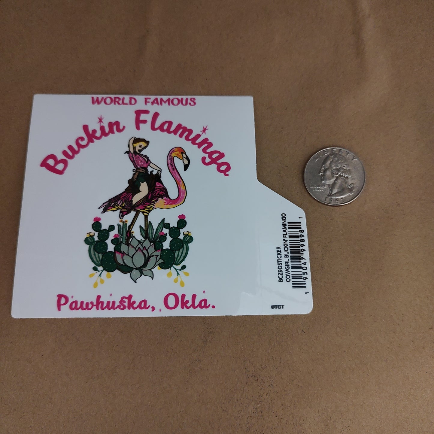 World Famous Buckin' Flamingo Pawhuska Sticker