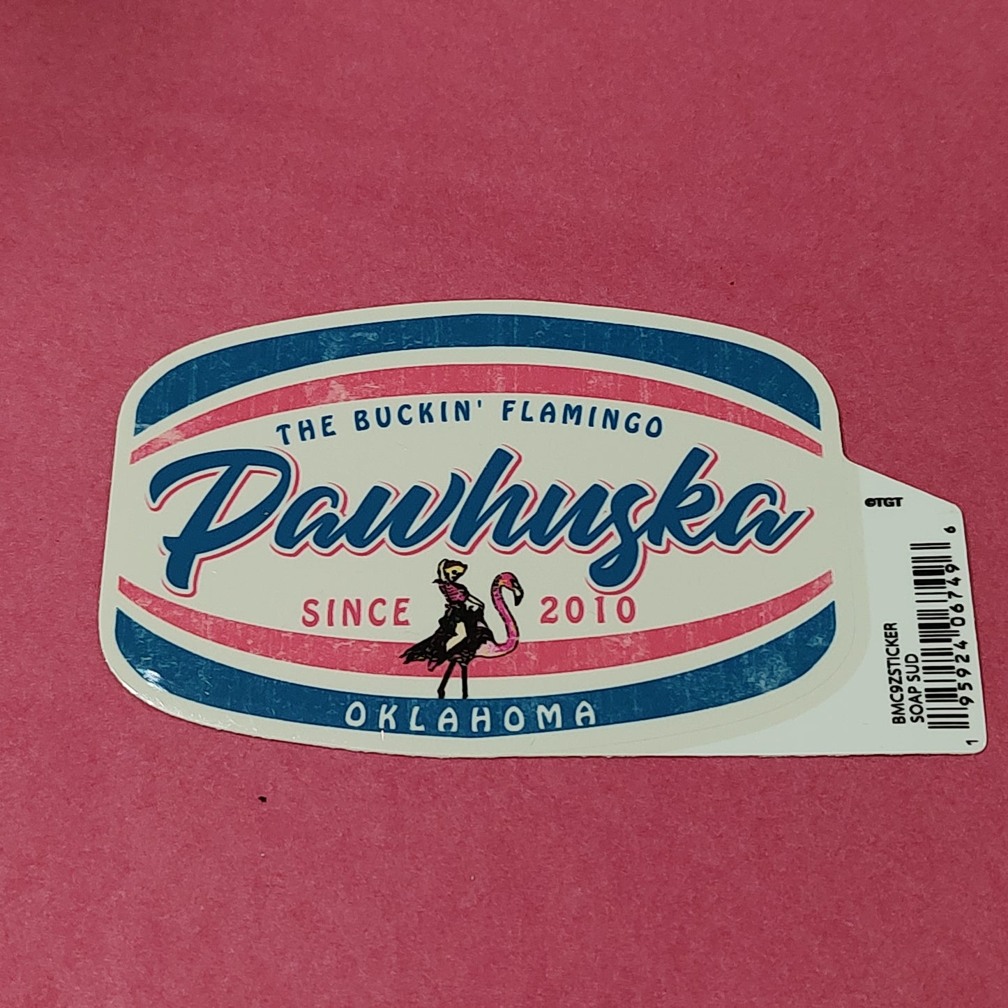 The Buckin' Flamingo Pawhuska Sticker