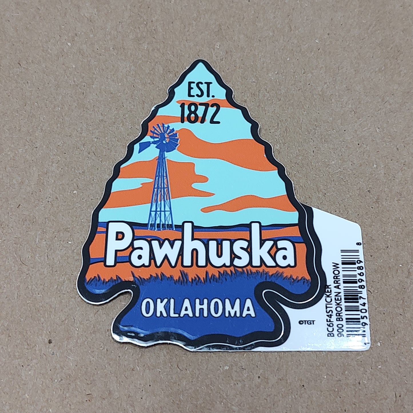 Windmill Arrowhead Pawhuska, OK est. 1872 - sticker