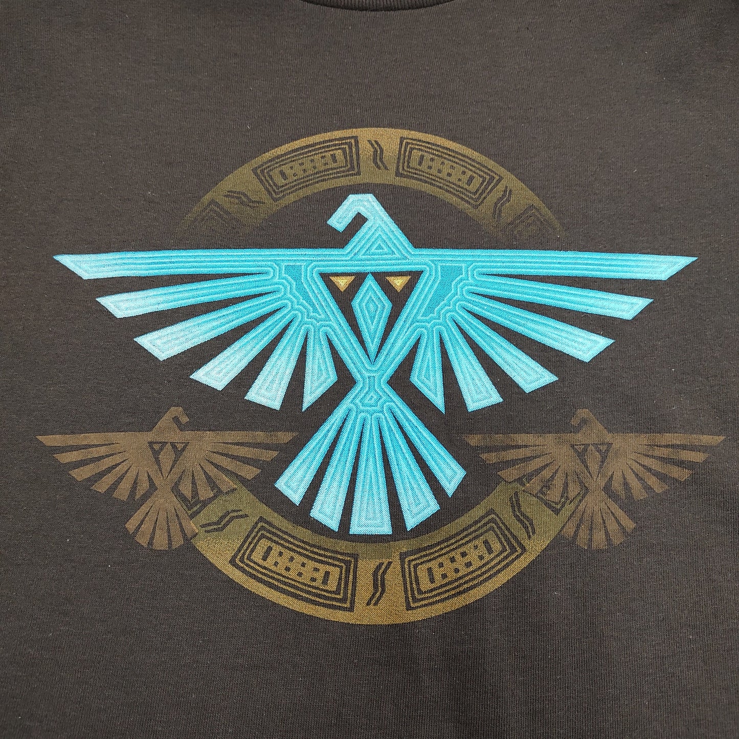 Brown with Blue Thunderbird Shirt