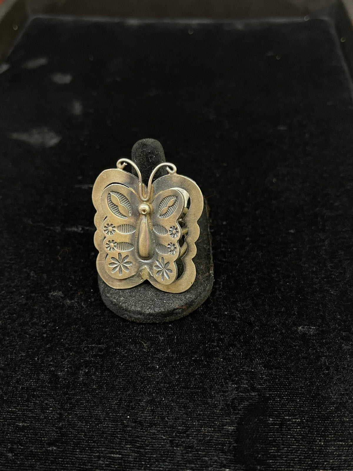 7.0 or 8.0 Butterfly or Dragonfly Ring by Tim Yazzie, Navajo
