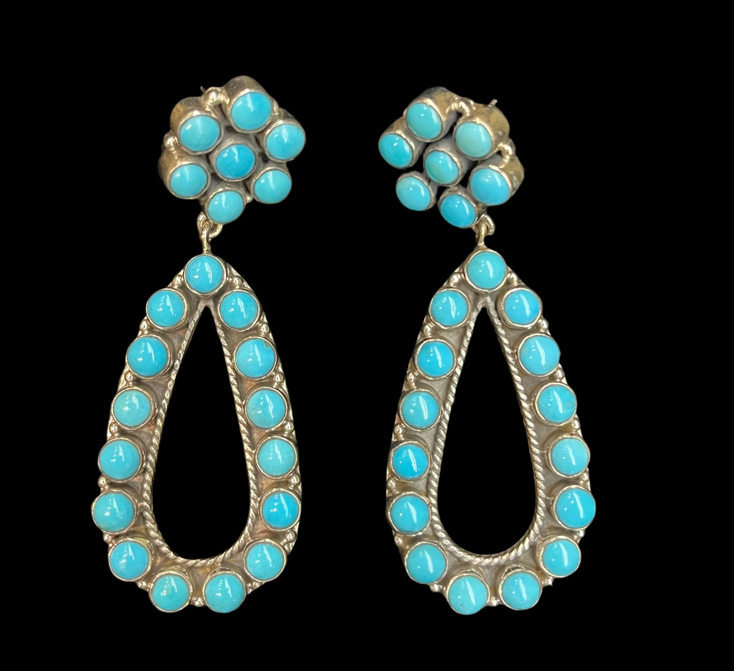 Sleeping Beauty Turquoise Cluster Post Dangles