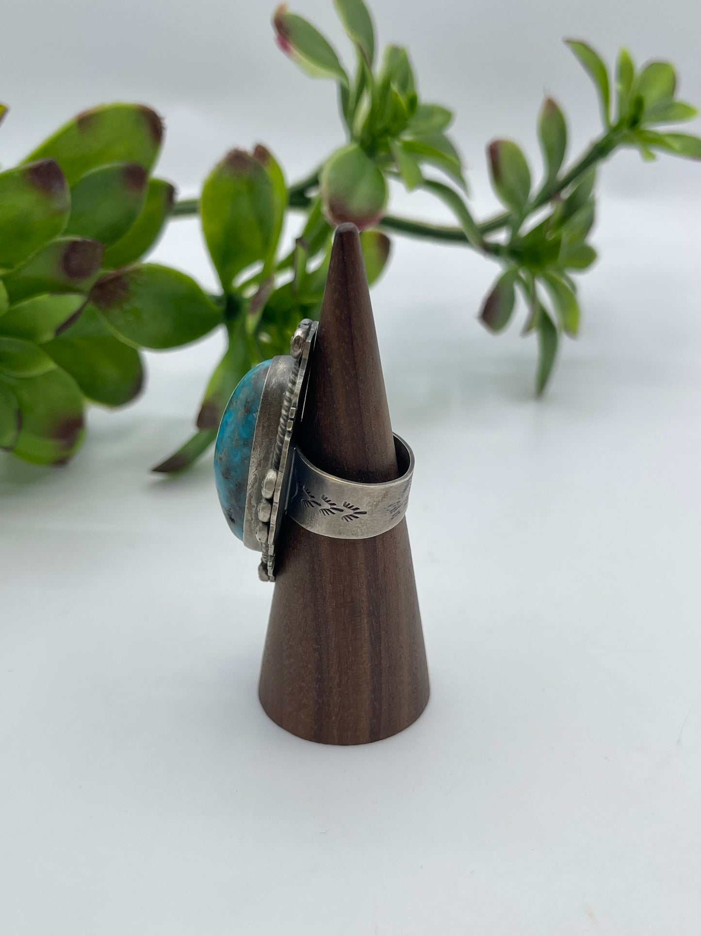 7.5 Persian Turquoise Ring By John Nelson, Navajo