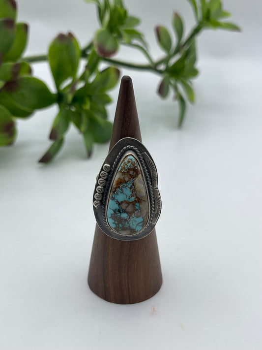 7.0 Teardrop #8 Turquoise Ring