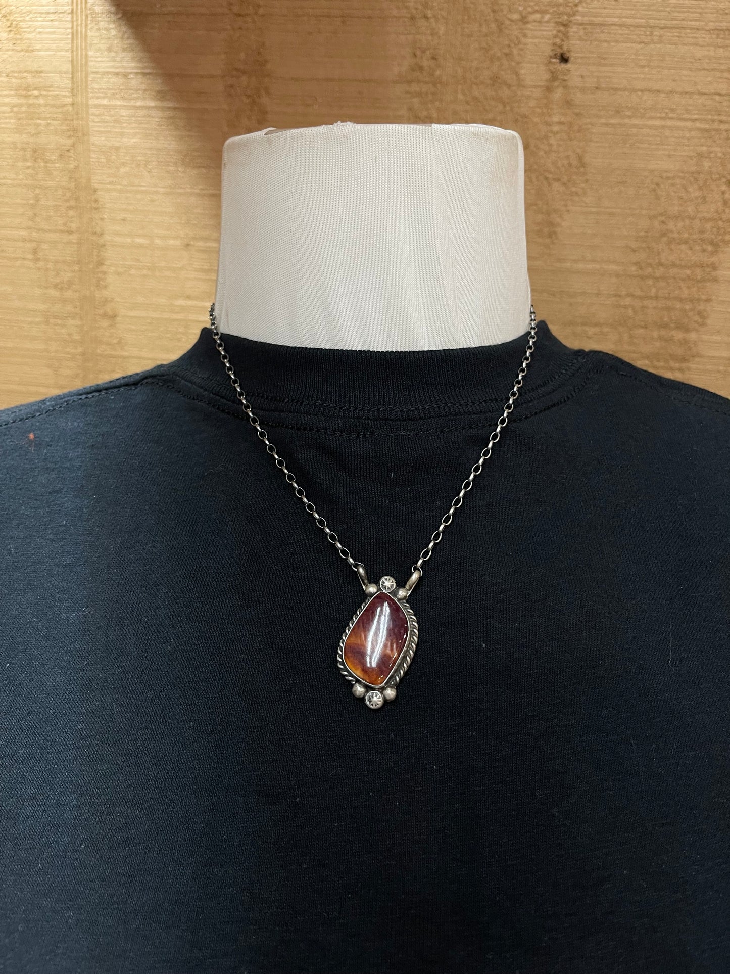 16" Purple Spiny Oyster Necklace by Augustine Largo, Navajo