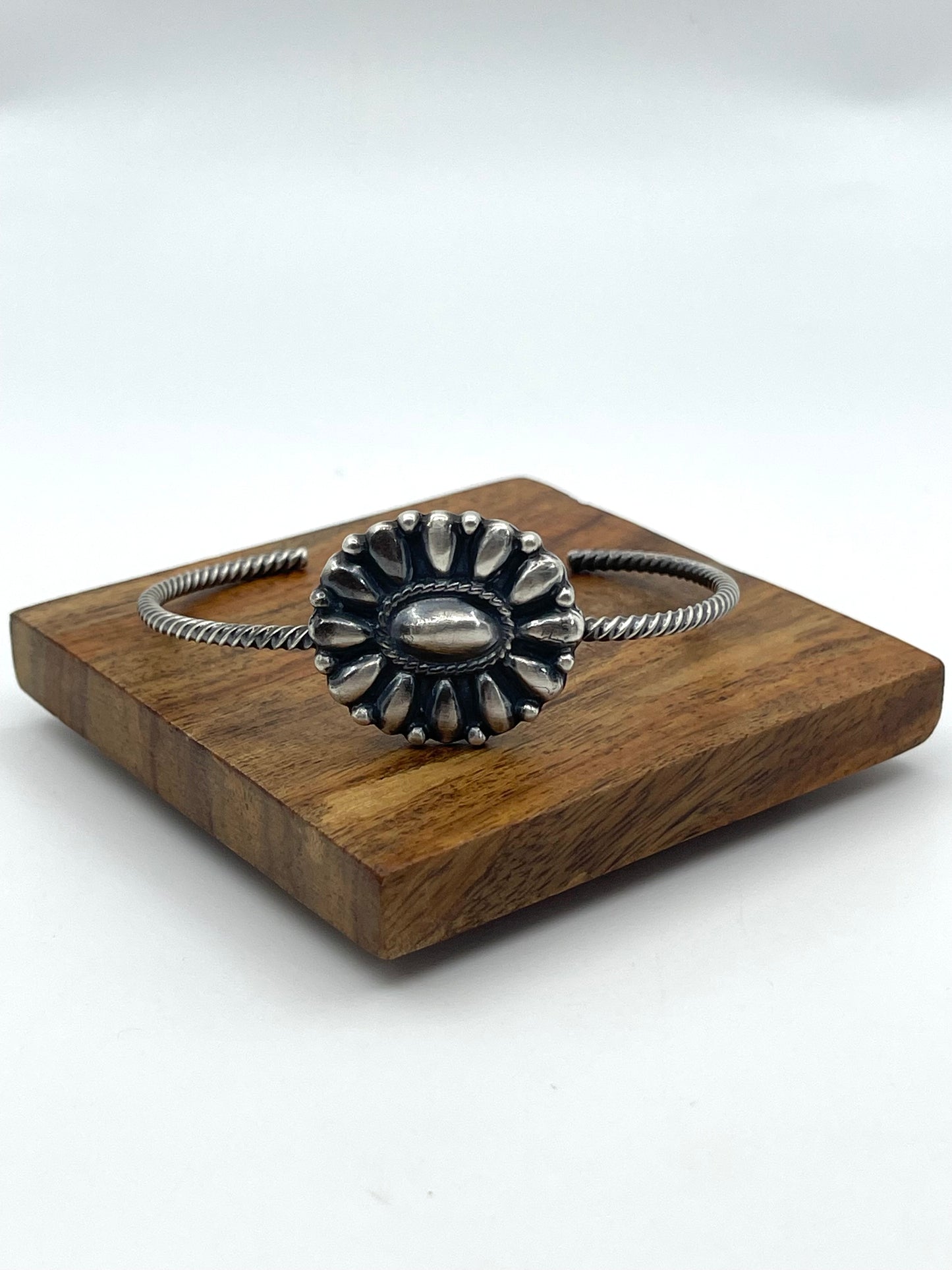 5.5"-7.25" Silver Concho Cuff by Jimson Belin, Navajo