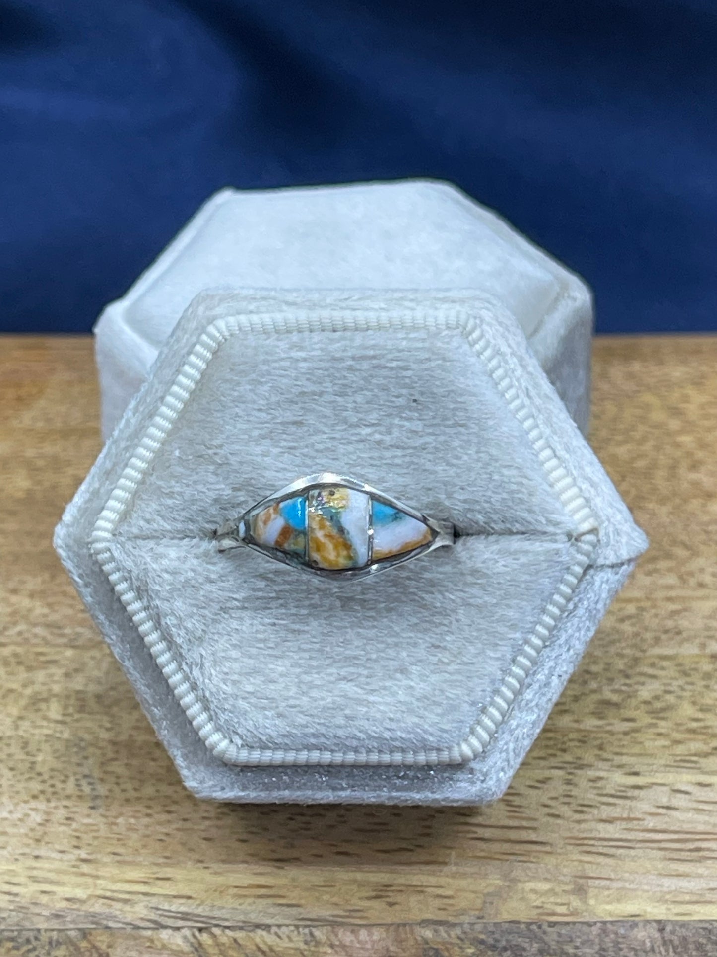 8.0 Orange Crush Ring by Debbie Livingston, Navajo