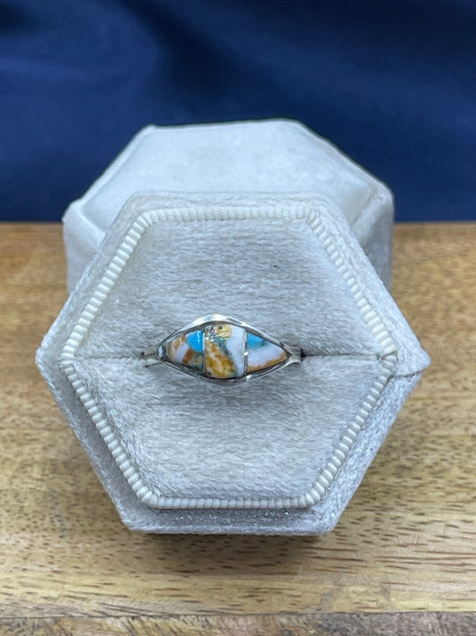 8.0 Orange Crush Ring by Debbie Livingston, Navajo
