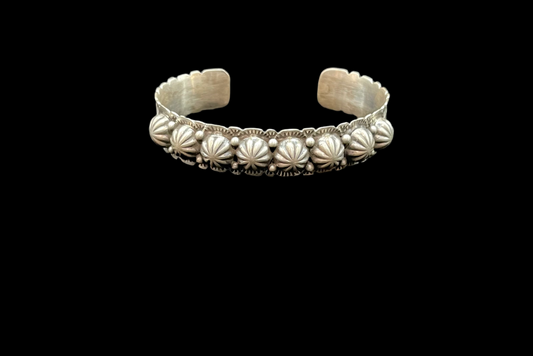 6 1/4"-7 1/4" Sterling Silver Cuff by Leroy James, Navajo